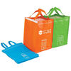 Recycling Bin Tote Set Contains All 3 Totes for Separating Metal, Paper and Plastic 