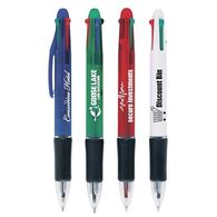 4-Color Pen with Rubber Grip