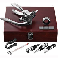 Executive Wine Collectors Set in a Cherry-Polished Wooden Case