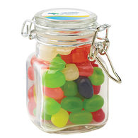 3 oz Glass Hinge Top Jar Filled with Jelly Beans