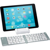 Mini Bluetooth Keyboard for Tablets Doubles as a Stand (Aluminum and ABS Plastic)