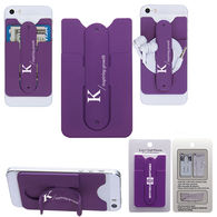 3-In-1 Silicone Phone Wallet and Phone Stand Attaches to Your Smart Phone or Case - Includes Retail Packaging