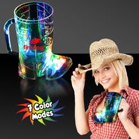 16 oz Plastic Light-Up Cowboy Boot Cup with Multi-Color LEDs