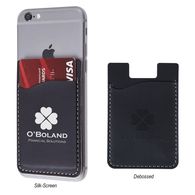 Executive Faux Leather Phone Wallet Attaches to Your Smart Phone or Case