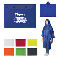 Reusable Adult Poncho with Printed Snap Carrying Pouch