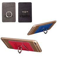 Executive Textured Faux Leather Phone Wallet with Ring Stand - RFID Blocking