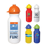 20 oz. Value Cycle Bottle with Safety Helmet Push 'n Pull Cap, Full Color Digital Imprint