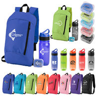 Fitness Gift Set with Backpack, Bottle, and Pedometer Watch