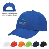 6 Panel, Lightweight, Low Profile Polyester Cap with Self-Fabric Velcro¨ Closure