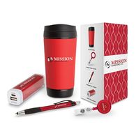 New Hire Welcome Gift Set Includes Travel Mug, Badge Holder, Pen and Power Bank in a Semi-Custom Box 