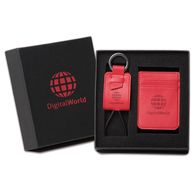 2-Piece Gift Set with Key Ring Charging Cable and RFID Smartphone Card Wallet