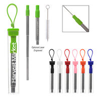 Collapsible Stainless Steel Straw Kit in Travel Case