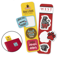 Design your Own Custom-Die-Cut Set of 3 Removable Adhesive STICKERS (also a Bookmark!)