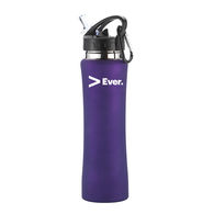 26 oz. Satin Finish Stainless Steel Water Bottle with Push-Up Spout and Straw 