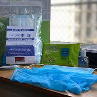 BASIC PPE Kit with Mask, Sanitizer, Wipes and Gloves