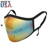 3-Ply Polyester Mask with PM 2.5 Filter, Adjustable Nose Bridge & Ear Straps, Full-Color Printing (Made in the USA)