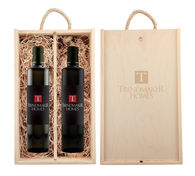 Custom-Label Olive Oil & Balsamic Vinegar in Engraved Wooden Box