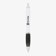 -BASIC-  White Ballpoint Pen with Colored Grip