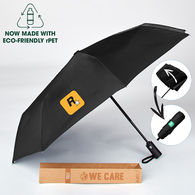 *NEW*  42” Arc Auto Open / Auto Close Folding Umbrella Made from Recycled Bottles (11