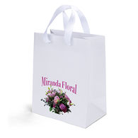 *NEW* Matte-Laminated Paper Bag with Deluxe Ribbon Handles  7.75 x 9.75 - Full-Color Printing