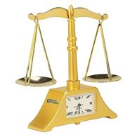 Die Cast Scale of Justice Clock